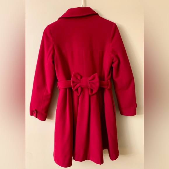 Rothschild Girls Red Wool Trench Coat Jacket Size 16 - GORGEOUS - Picture 7 of 12
